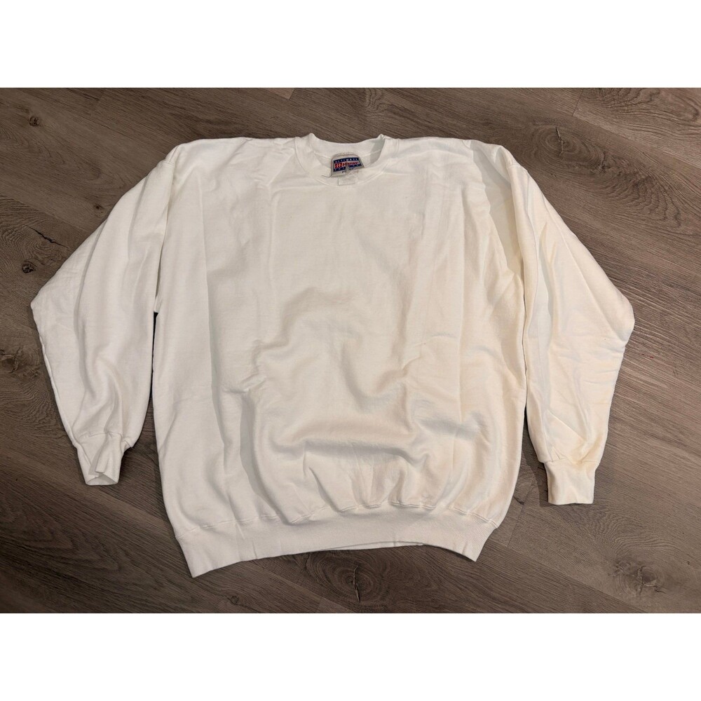 Ultimate Hanes Collection Heavy Duty thick crewneck sweatshirt‎ EUC White L